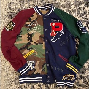 Polo Ralph Lauren Patchwork Baseball Jacket size L